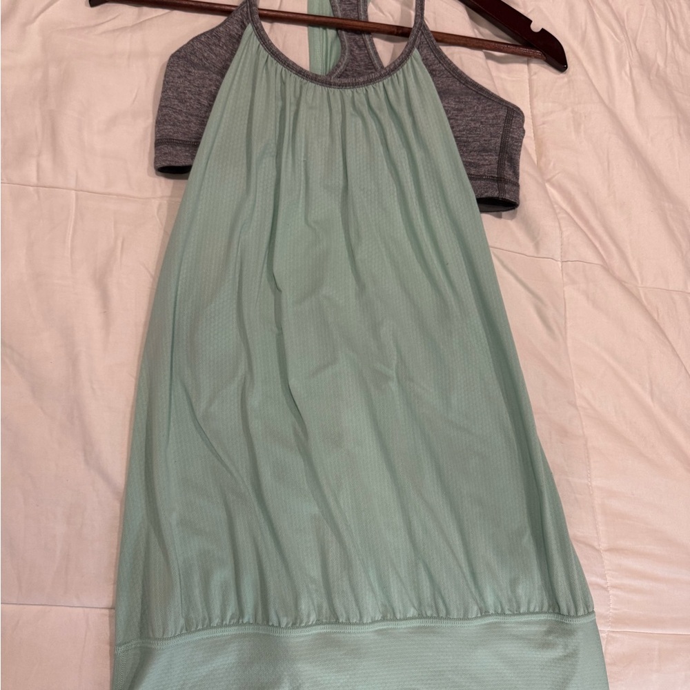 lululemon athletica Mint Green and Gray Tank Top